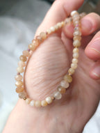 Beige shades sun stone necklace