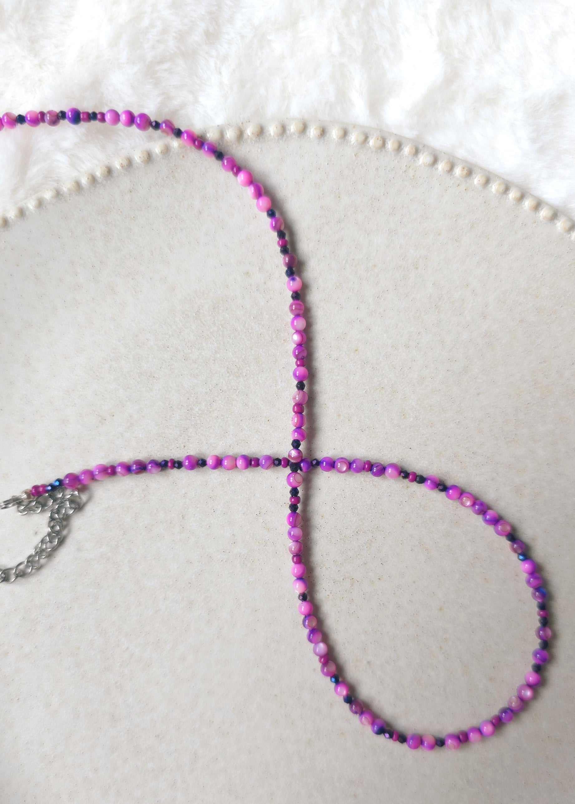 Deep purple mother of pearl necklace for dreamers