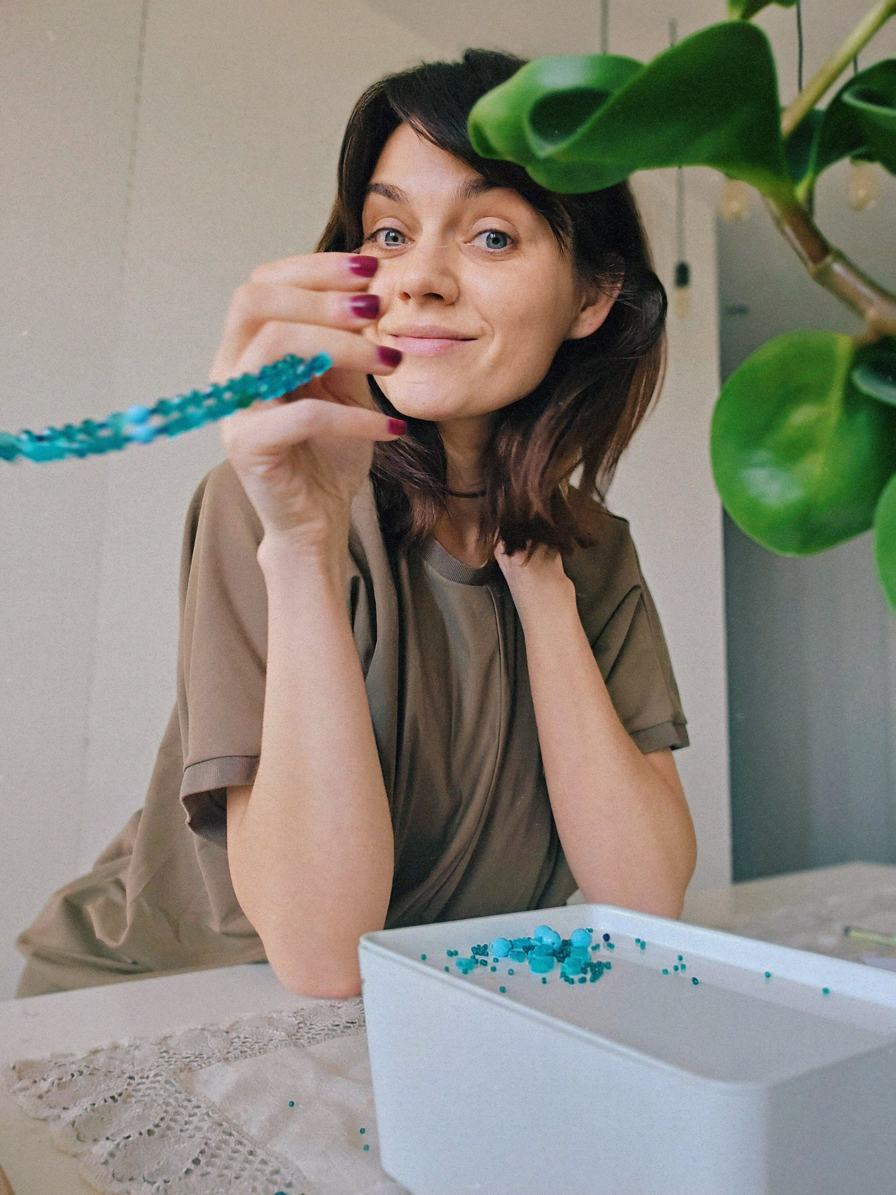 Turquoise ocean blue beads mix necklace