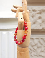 Bold red and orange mix beads bracelet