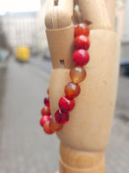 Bold red and orange mix beads bracelet