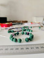 Turquoise blue lava stone and fluorite bracelet