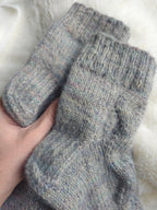 Icy blue woolen socks from hand dyed yarn. Foot size 23.5cm
