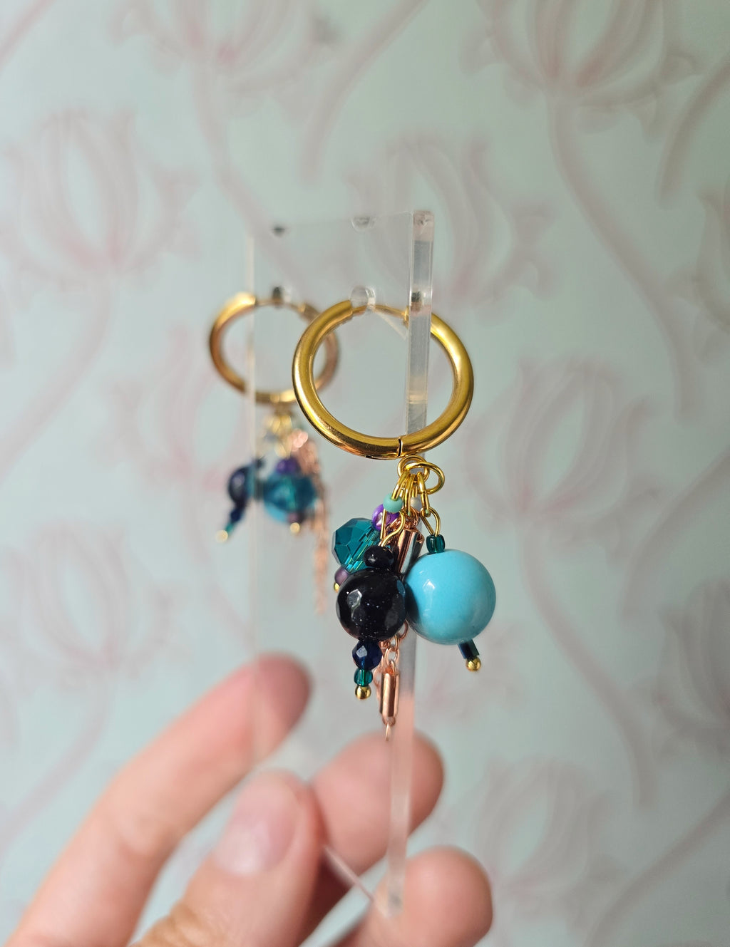 Turquoise blue dangle earrings