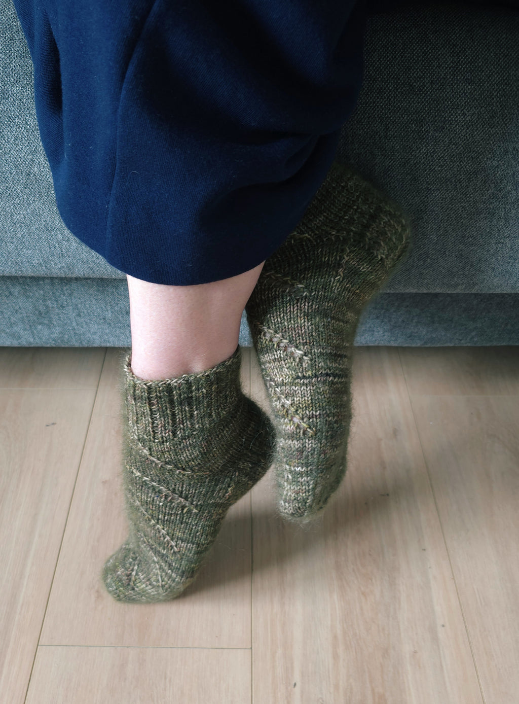 Meža zaļās, mīkstās un ērtās vilnas zeķes. Pēdas garums 24cm
