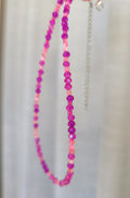 Bold pink sparkling strand necklace